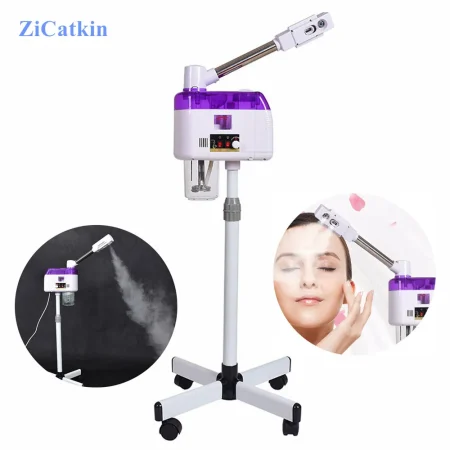 ZiCatkin Hot Cold Facial Steamer Professional Pore Deep Clean Skin Care Tool Skin Moisturizer Mist Sprayer Beauty Salon Home Use