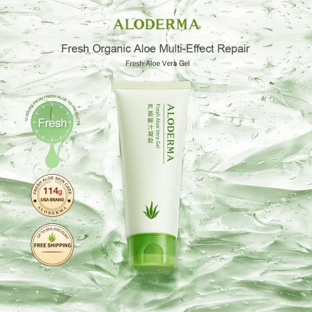 Aloderma 99% Organic Aloe Vera Gel 114g After Sun Repair Soothing Moisturizing Cream Anti-Aging Fresh Aloe Skin Care Product