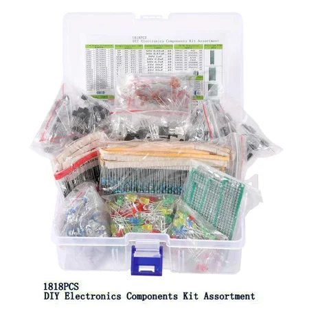 1818PCS DIY Electronics Components Kit Assortment Resistors LED Triode Capacitors Diodes PCB Potentiometer Variable Resistanc