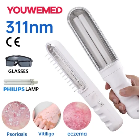 Youwemed treatment for vitiligo skin disease UV phototherapy devices Woods lamp set for psoriasis eczema 311nm at home