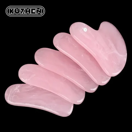 1pc Guasha Scraping Massage Scraper Face Massager Acupuncture Gua Sha Board Belleza Gua Sha Stone Face Care Pink