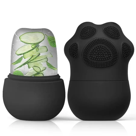 Cat Claws shape Ice Face Roller, for face and Eyes,De-Puff Eye Bags,Reusable Massage Silicone Ice Mold Skin Care Tools (Black)