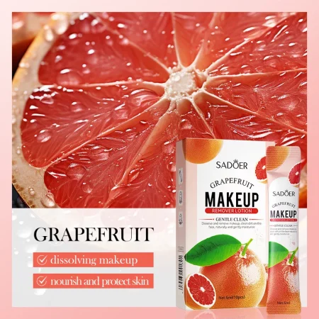 10pcs Portable Grapefruit Makeup Remover Deep Cleaning Gentle Eye Lip Face Make-Up Remover Travel Skin Care Korean cosmetics
