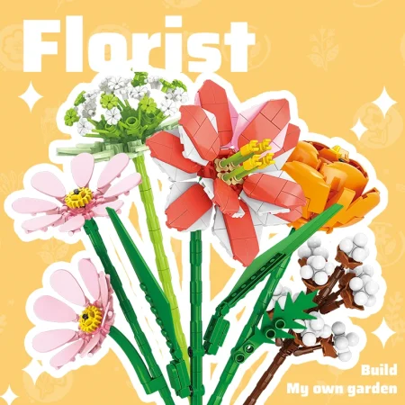 Building block flower assembly bouquet building block girl series home decoration eternal flower assembly children's toys