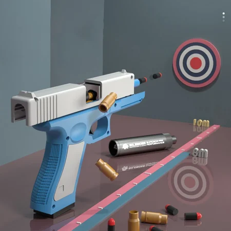 Radish Gun 3D Gravity Model Gun Luminous Transparent Shell Mini 1911 Toy Gun Stress Relief Toys Decompression Birthday Gift