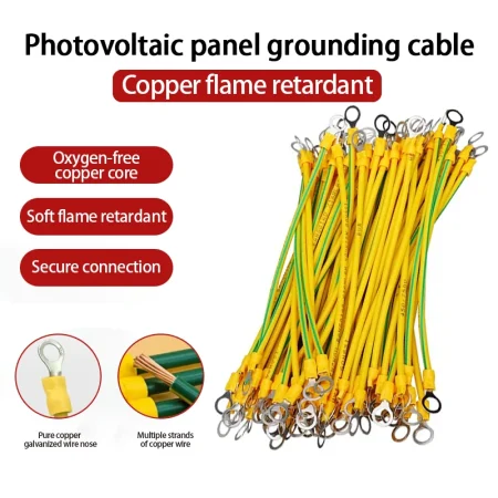 100 PCS BVR Yellow-Green Solar Photovoltaic Grounding Wire Terminals 10/12/14 AWG Copper PV Cabinet Bridge Leakage Earth Cable