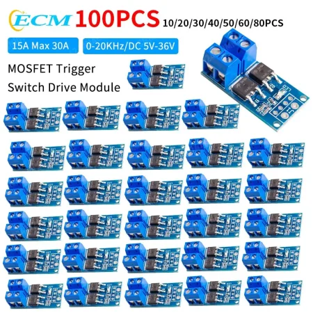 5-100PCS 15A 400W MOSFET Trigger Switch Drive Modules PWM Regulator Control Panel DC 5V-36V Electronic Switch Control Boards