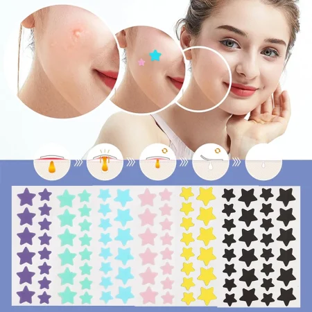 28/40pcs Cute Star Acne Patches Colorful Acne Removal Stickers Men Women Invisible Face Spot Pimple Patch Beauty Skin Care Tool