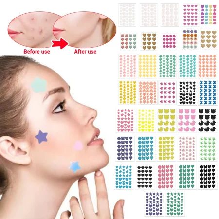 28pcs Cute Star Pimple Acne Patch Colorful Invisible Acne Removal Stickers Y2k Concealer Face Spot Acne Cover Skin Care Tools