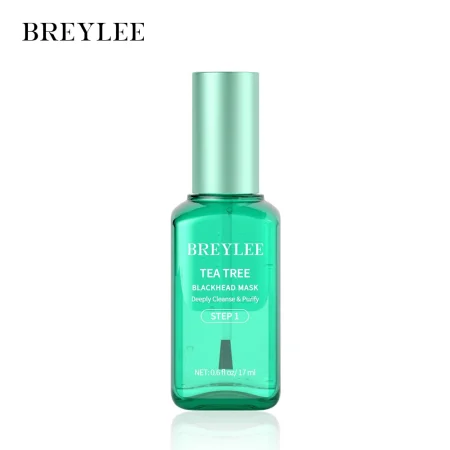 BREYLEE Blackhead Mask Remover Shrink Pore Acne Anti-Inflammatory Treatment Nose Blackheads Tea Tree Essence Care Serum 17ml