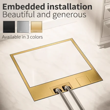 Embedded Underground Floor Hidden Socket USB EU/FR/BR/IL/IT/Korea Stainless Steel Table Outlet Socket Box 130*130mm