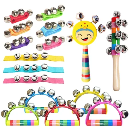 Baby Wooden Ringing Toys Orff Instrument Wrist Bell Children Listening Training Puzzle Early Education Toy Performance Props TMZ