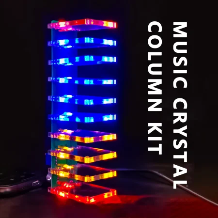 Voice Controlled Electronic Crystal Column Production Welding Kit, Voice Controlled Music Spectrum DIY Assembly Parts