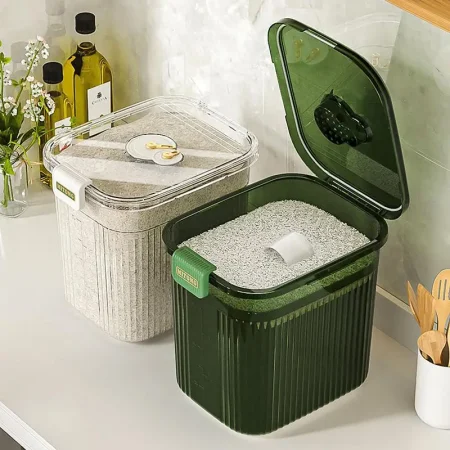 Kitchen Storage Rice Box Insect Proof Moisture-Proof Sealed with Timing 5/10KG Container with Lid Household Kitchen Storage Box